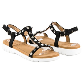 Bestelle Sandales plates confortables noir 1