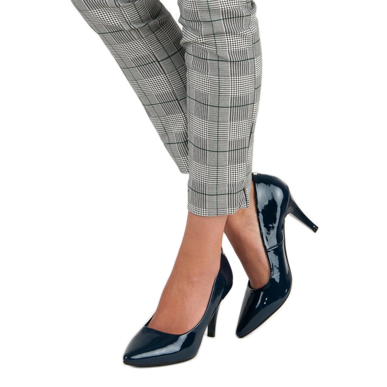 Escarpins vinceza vernis bleu marine 2