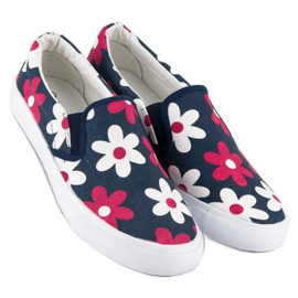 McKey Baskets à enfiler avec fleurs bleu 2