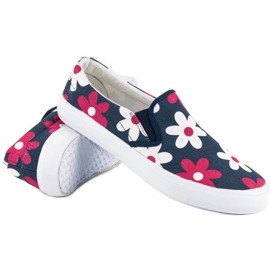 McKey Baskets à enfiler avec fleurs bleu 1
