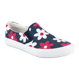 McKey Baskets à enfiler avec fleurs bleu 3