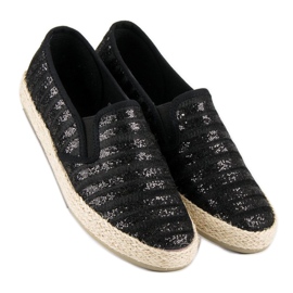 McKey Espadrilles à rayures à la mode le noir 4