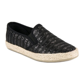 McKey Espadrilles à rayures à la mode le noir 1