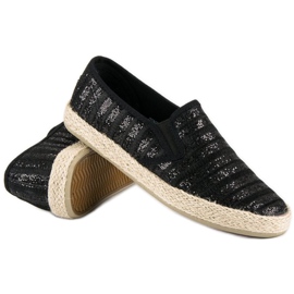 McKey Espadrilles à rayures à la mode le noir 3