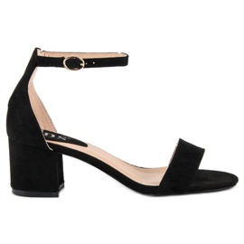 SDS Sandales à petit talon noir 1