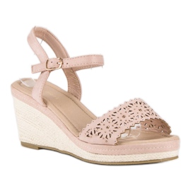 Ideal Shoes Espadrilles compensées beiges 1