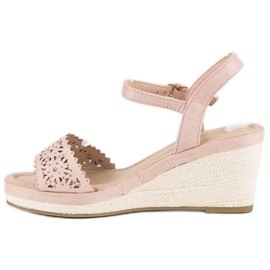 Ideal Shoes Espadrilles compensées beiges 2