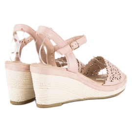 Ideal Shoes Espadrilles compensées beiges 3