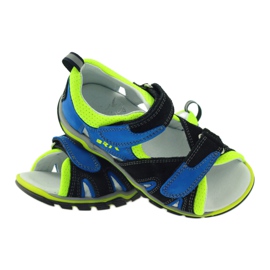 Sandales Sur Velcro Bartek 16187 cobalt le noir bleu vert 3