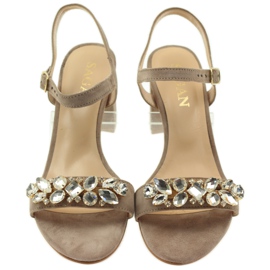 Sandales sur le poteau beige Sagan 53214 4