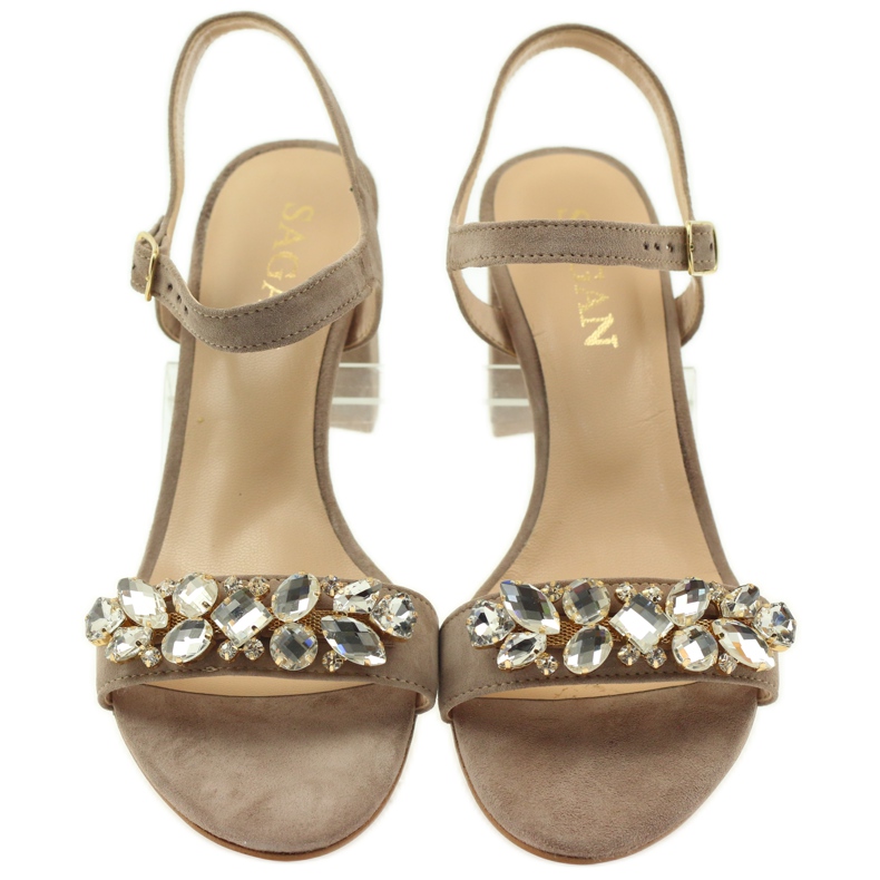 Sandales sur le poteau beige Sagan 53214 4