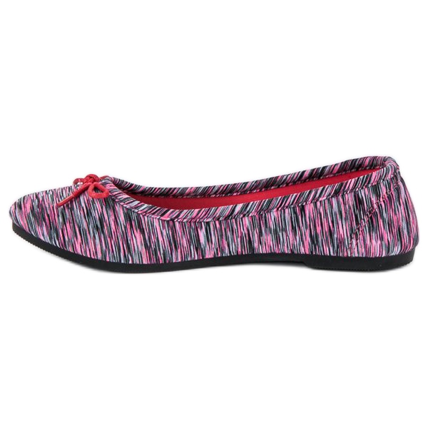 McKey Ballerine côtelée textile gris rose 1