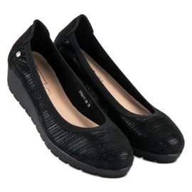 Filippo Ballerines noires à talon compensé le noir 1