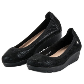 Filippo Ballerines noires à talon compensé le noir 2