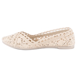 Seastar Ballerines en dentelle beige 1