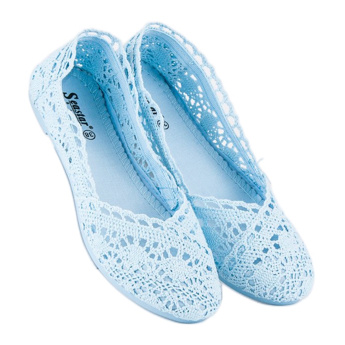 Seastar Ballerines en dentelle bleue 1