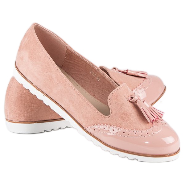 Super Me Mocassins roses à franges 2