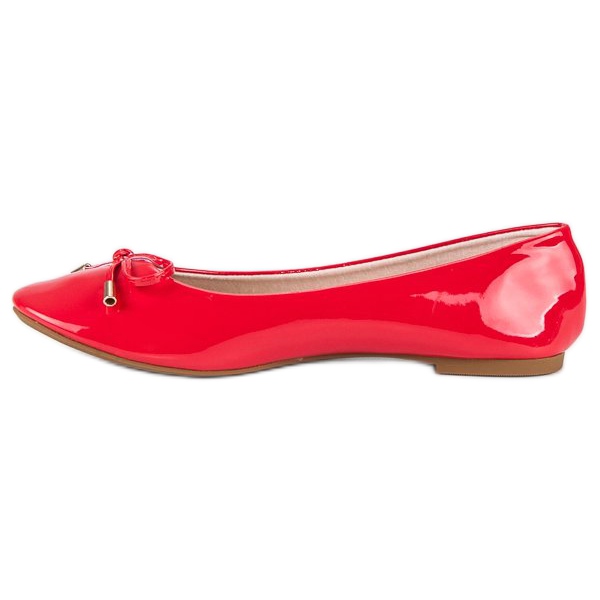 Ideal Shoes Ballerines rouges laquées 1