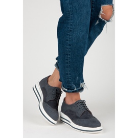 Vices Chaussures en daim à lacets gris 5