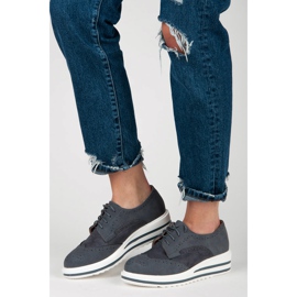 Vices Chaussures en daim à lacets gris 4