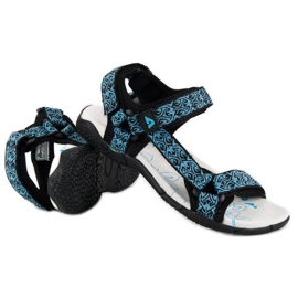 American Club Sandales américaines velcro textile bleu 1