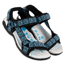 American Club Sandales américaines velcro textile bleu 2