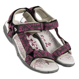 American Club Sandales américaines velcro textile rose 1