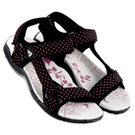 American Club Sandales américaines velcro textile noir 2