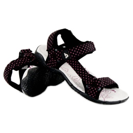 American Club Sandales américaines velcro textile le noir 1