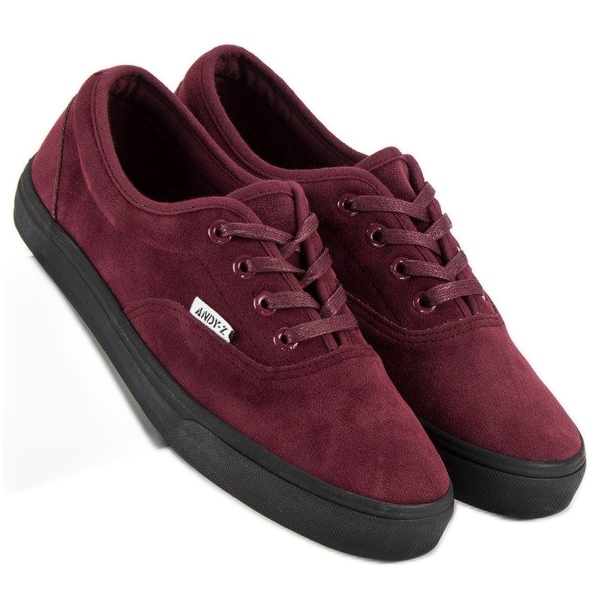 Andy Z Baskets en daim bordeaux rouge 2