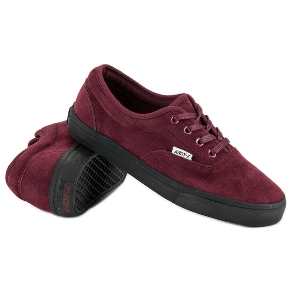 Andy Z Baskets en daim bordeaux rouge 1