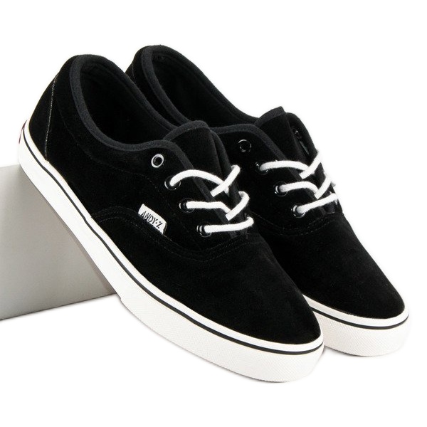 Andy Z Baskets en daim noir le noir 1