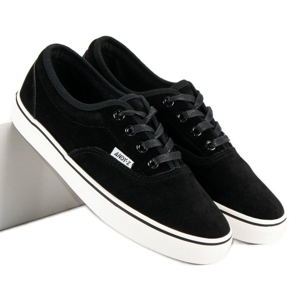 Andy Z Baskets en daim noir le noir 1
