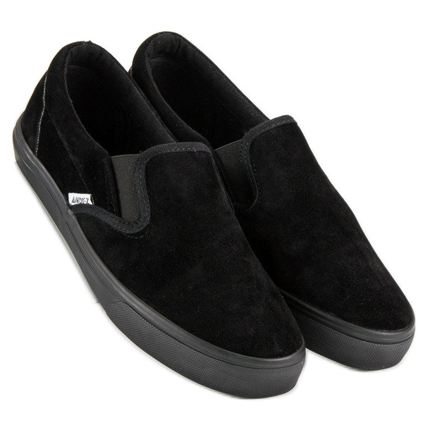 Andy Z Slipons en daim noir 1