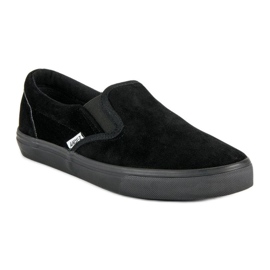 Andy Z Slipons en daim noir le noir 2