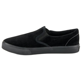Andy Z Slipons en daim noir le noir 3