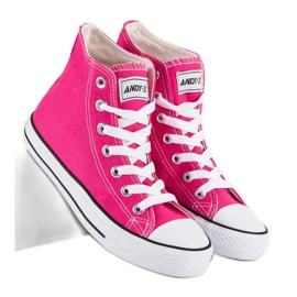Andy Z Baskets classiques au-dessus de la cheville rose 2