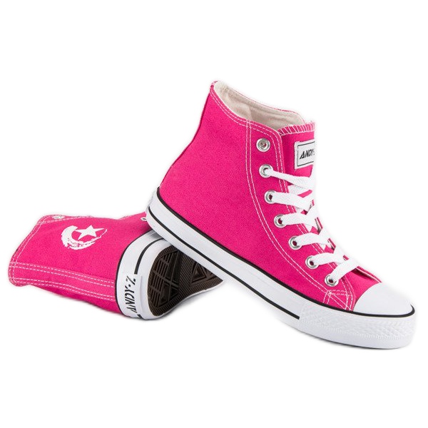 Andy Z Baskets classiques au-dessus de la cheville rose 1