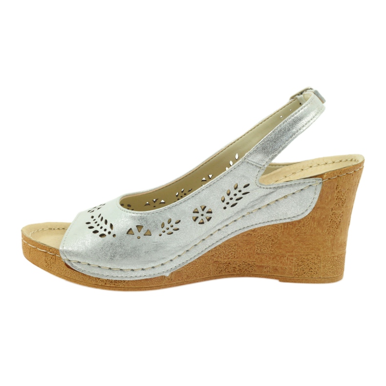 Gregors Sandales en cuir métallique pour femmes pour cales en argent 709 2