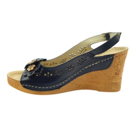 Sandales compensées Gregors 648 bleu marin 2