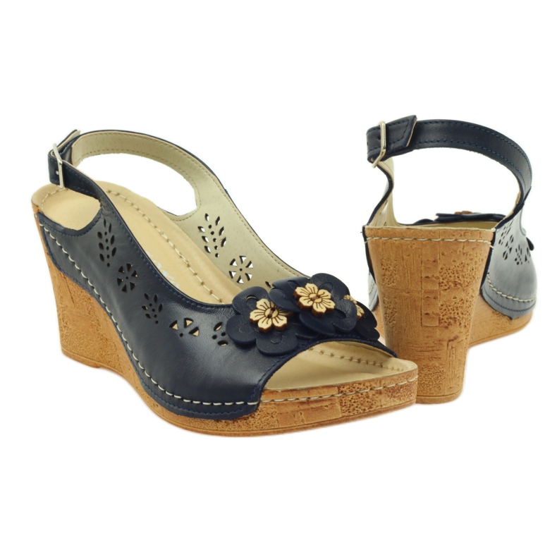 Sandales compensées Gregors 648 bleu marin 3