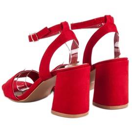 Sandales en daim rouge 4