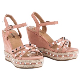 Seastar Sandales espadrilles en daim rose 5