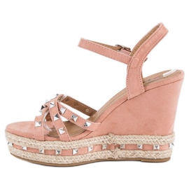 Seastar Sandales espadrilles en daim rose 3