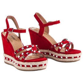 Seastar Sandales espadrilles en daim rouge 5