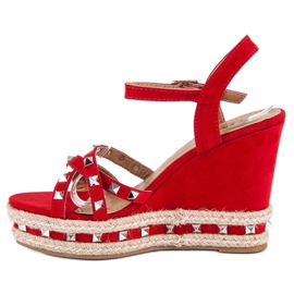 Seastar Sandales espadrilles en daim rouge 3