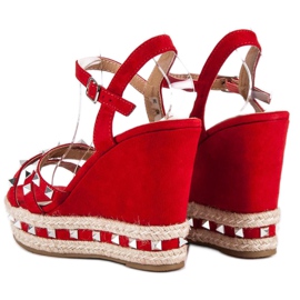 Seastar Sandales espadrilles en daim rouge 4