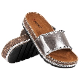 Seastar Pantoufles élégantes pour femmes gris 2 Seastar Pantoufles élégantes pour femmes gris 2