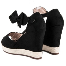 Seastar Espadrilles compensées à nœud le noir 4