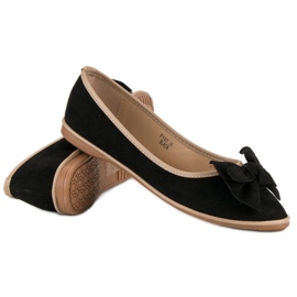 Sweet Shoes Ballerines en daim à nœud le noir 4